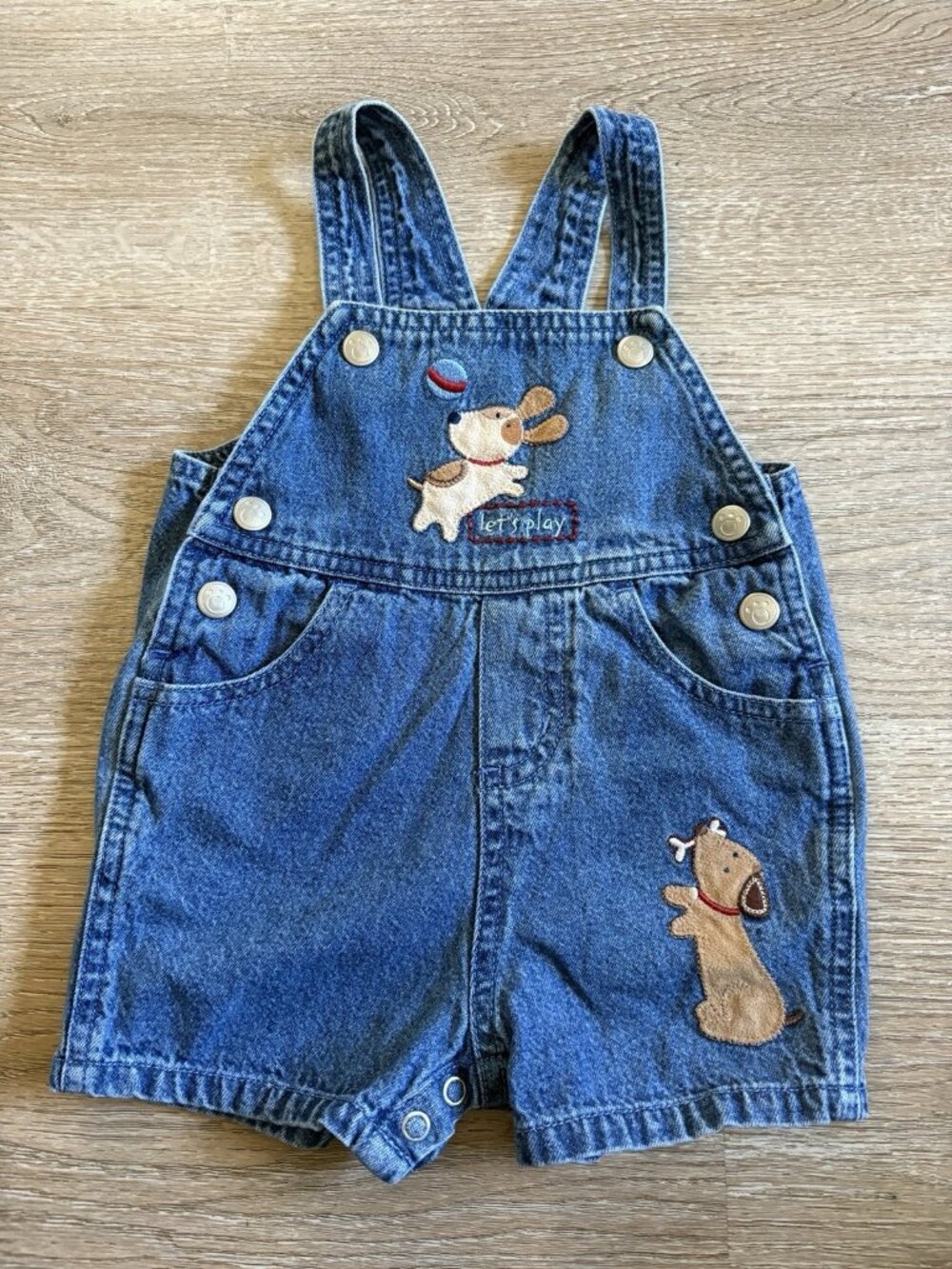 Vintage Carters Denim Overalls 9 Months Dog